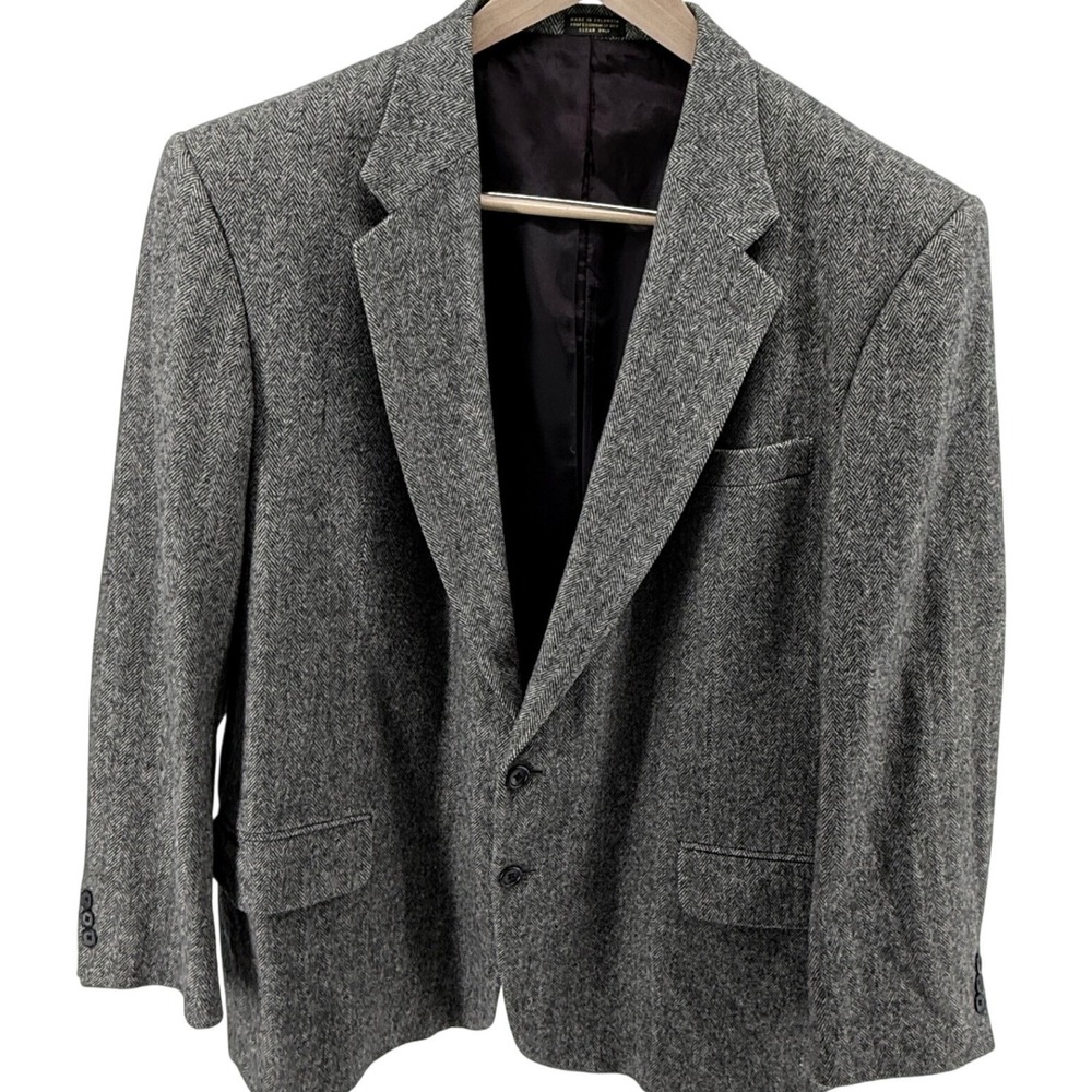 Executive Collection‎ Men's Wool Camelhair Blend Herringbone Blazer 50R